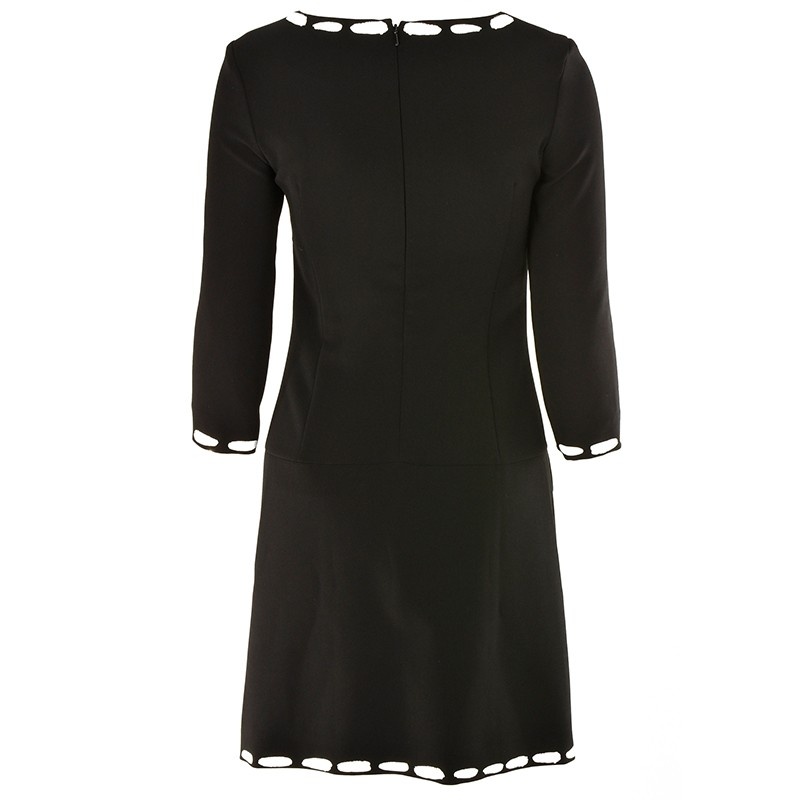 Moschino Round Neck Long-sleeved Dress In Black