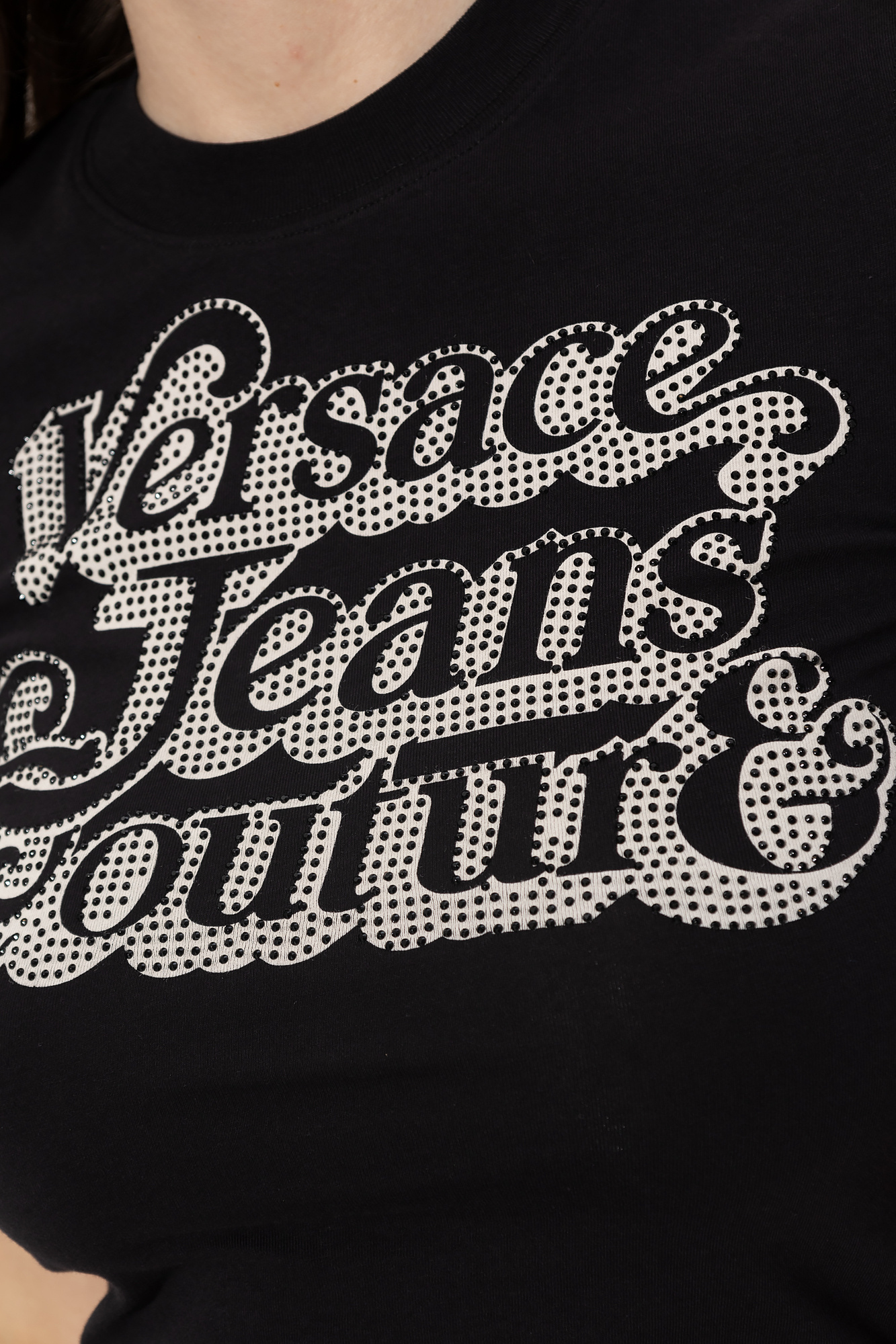 VERSACE JEANS LOGO-PRINT COTTON T-SHIRT