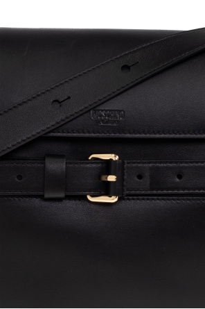 Moschino Flap Shoulder Bag In Black
