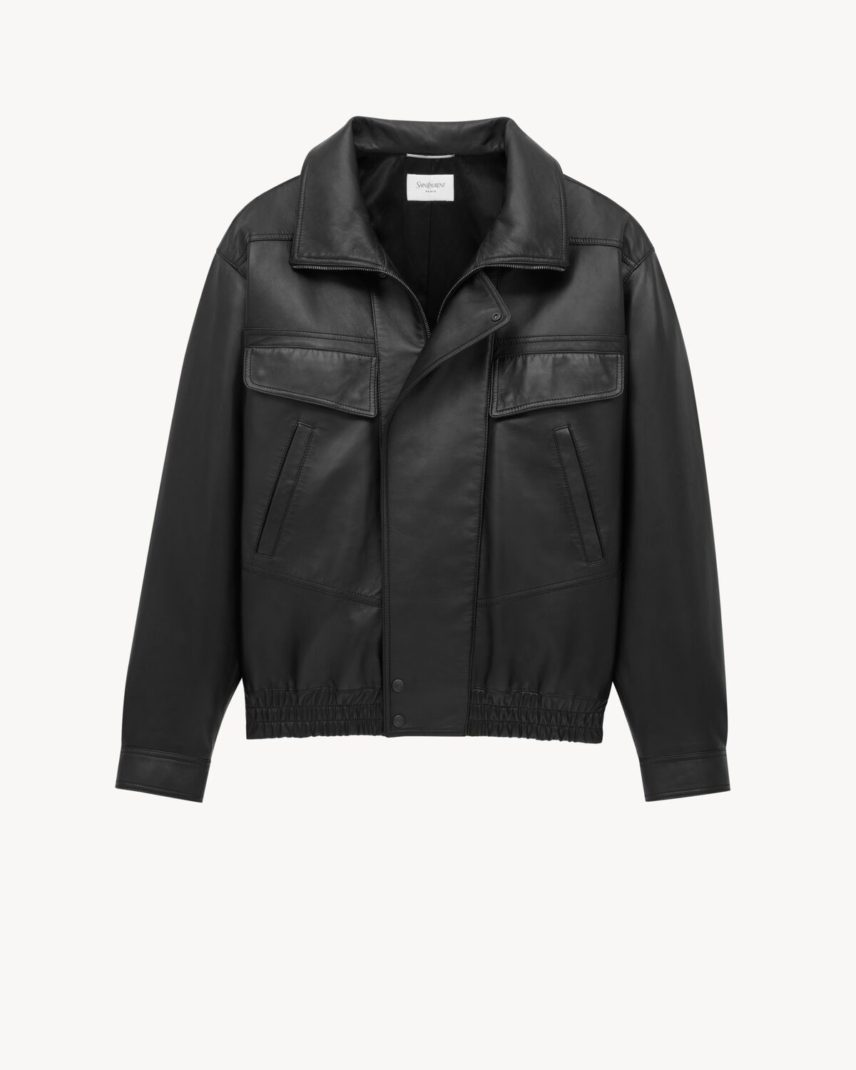 Saint Laurent Bomber Jacket In Lambskin In Black
