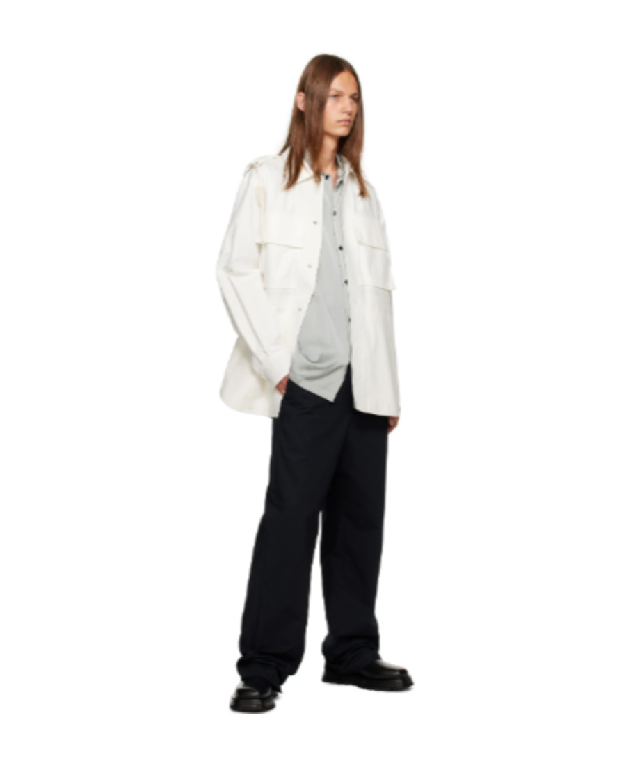 Jil Sander White Button Jacket In White