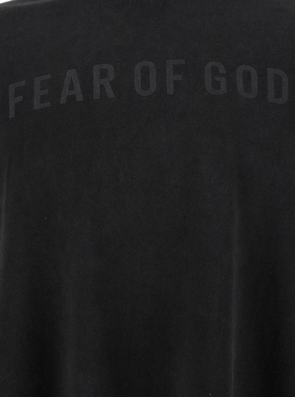 Fear Of God Eternal Black Crewneck T-shirt With Tonal Embroidery On The Front And Logo Patch On The Rear In Cott In Black