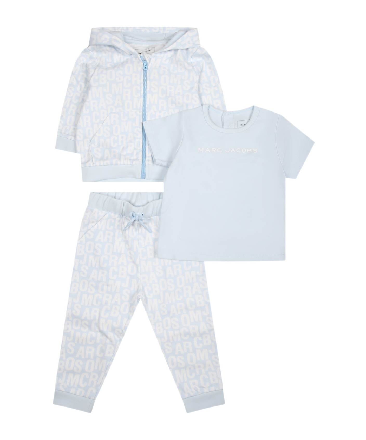 MARC JACOBS LOGO-PATTERNED JERSEY SET (SET OF THREE)