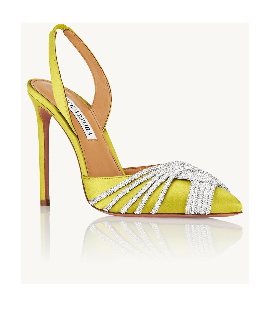 Aquazzura Gatsby 105mm Crystal-embellished Pumps In Yellow