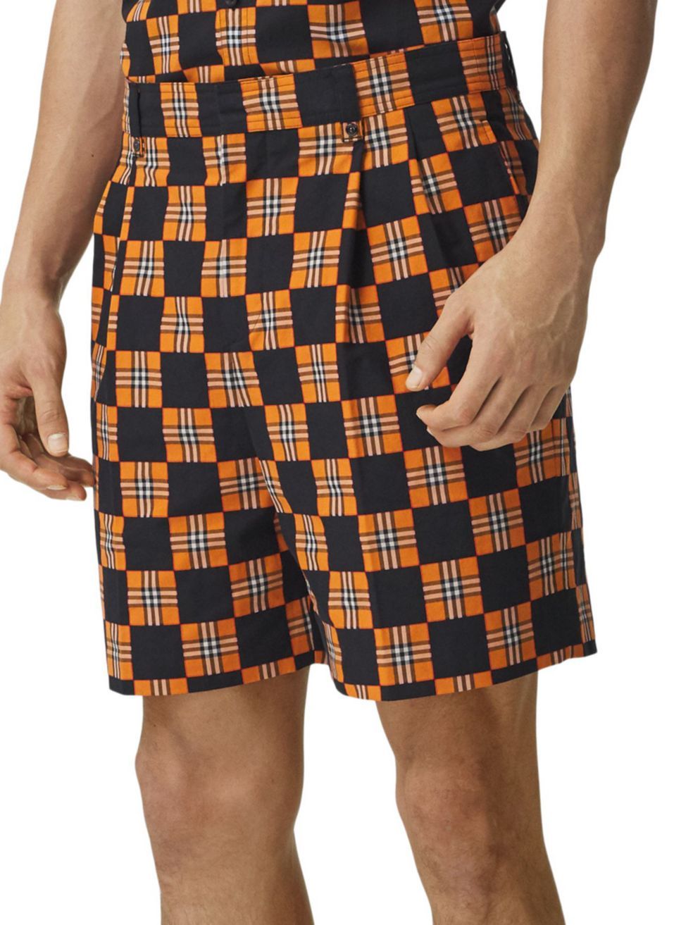 Burberry Checkerboard-print Shorts In Black