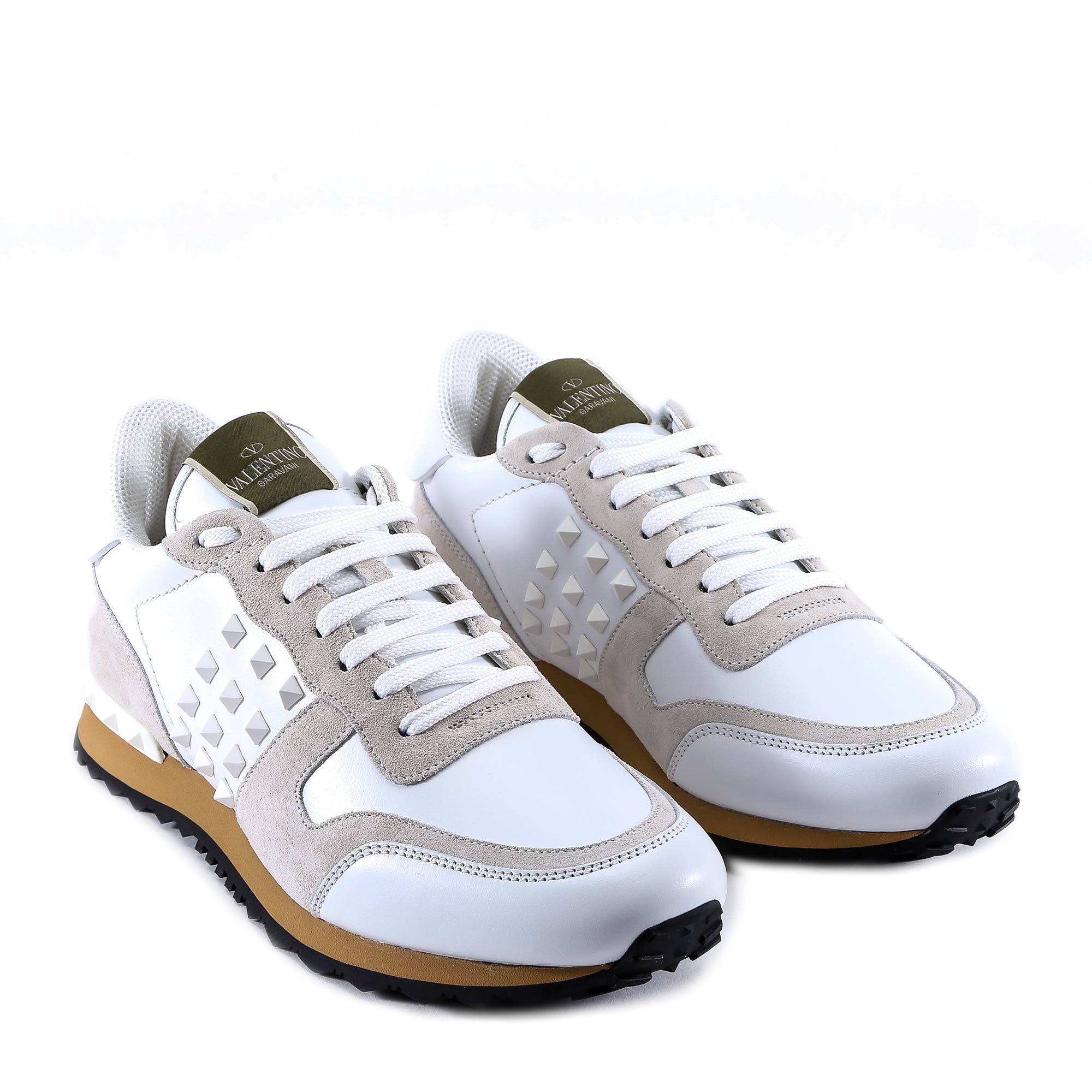 Valentino Riveted Sports Shoes In Gray