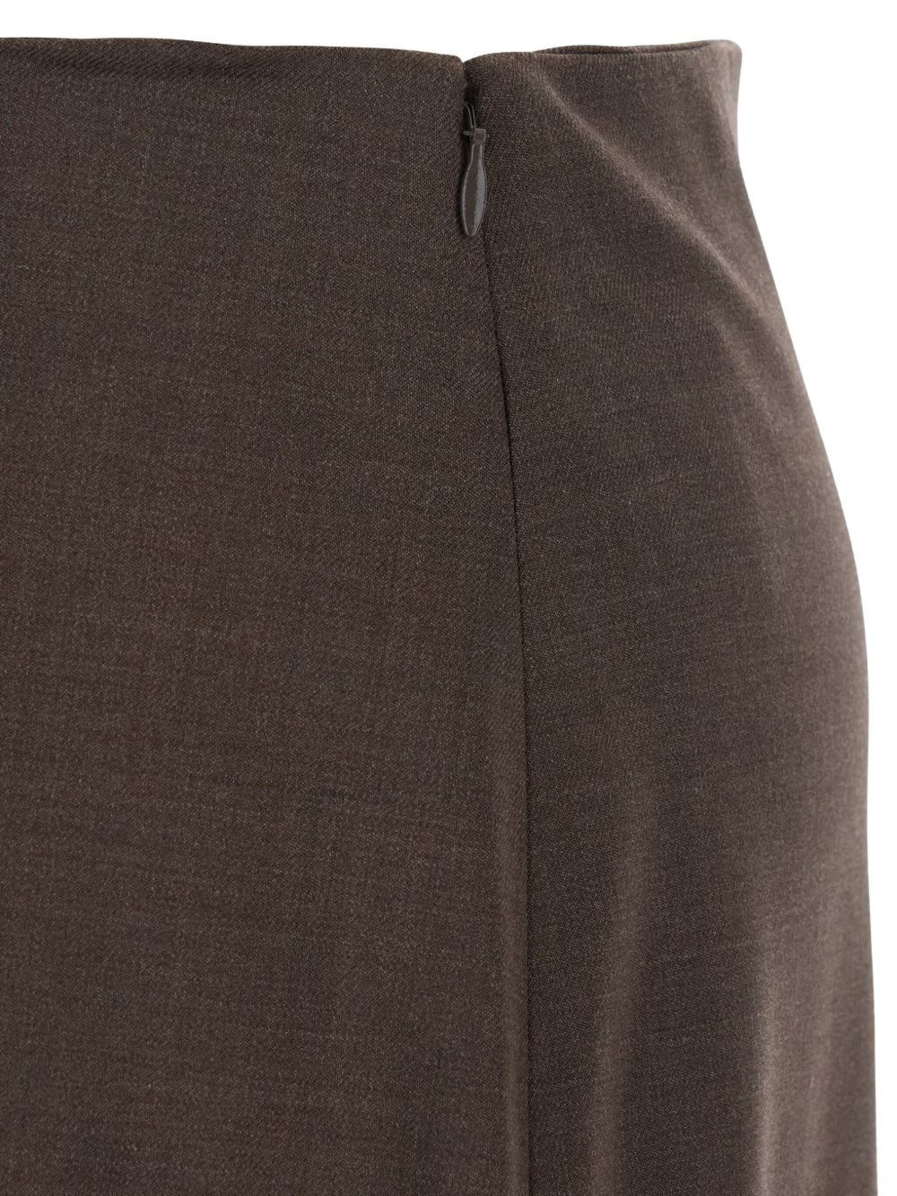 Loulou De Saison Brown Skirt With Pencil Deisgn And Side Closure In Wool Woman In Brown