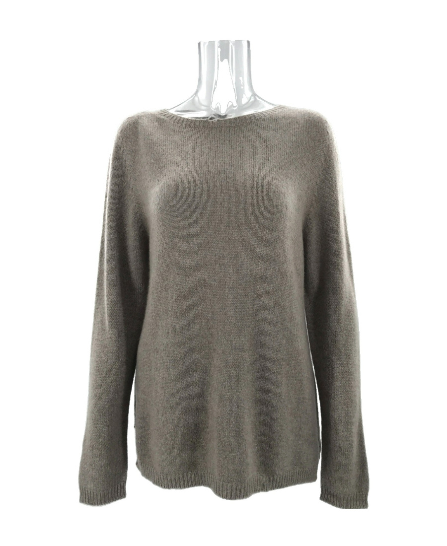 Max Mara Long-sleeved Knitted Sweater In Gray