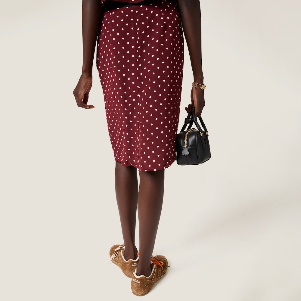 Miu Miu Polka Dot Silk Miniskirt