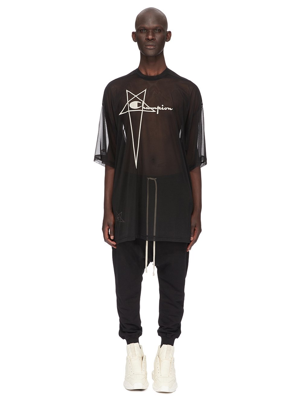 Rick Owens Prisoner Drop-crotch Track Pants In Black