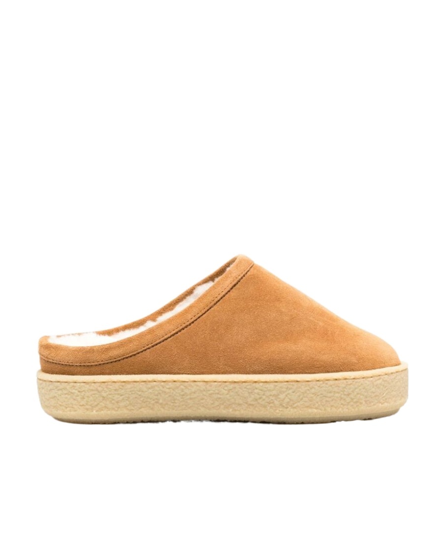 Isabel Marant Fozee Suede Flatform Mules In Nude