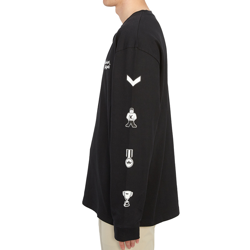 Maison Kitsuné Logo-print Crew-neck Sweatshirt In Black