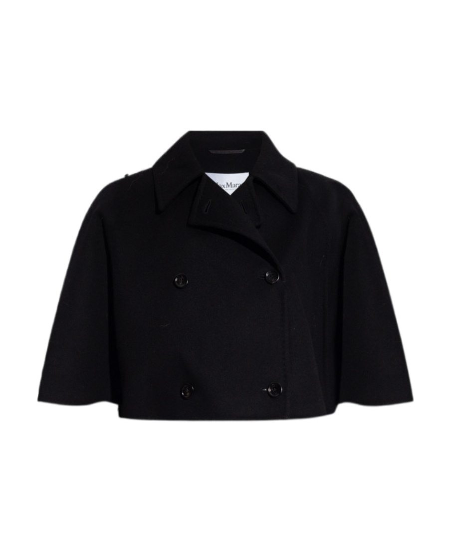 Max Mara Double-breasted Cloak In Black