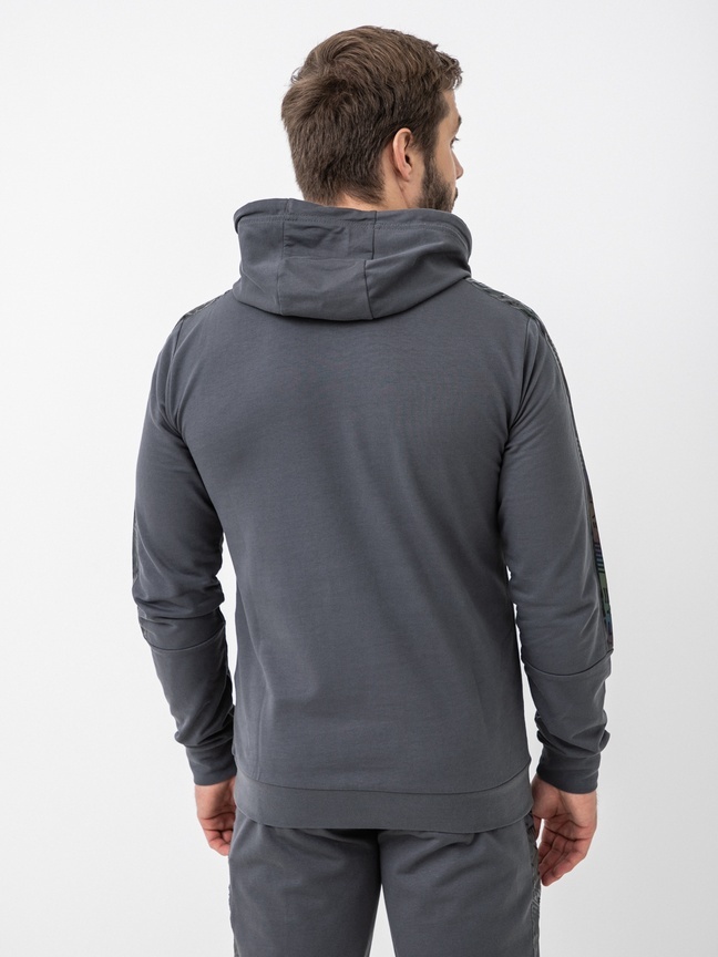 Ea7 Logo Hooded Sweater In Black