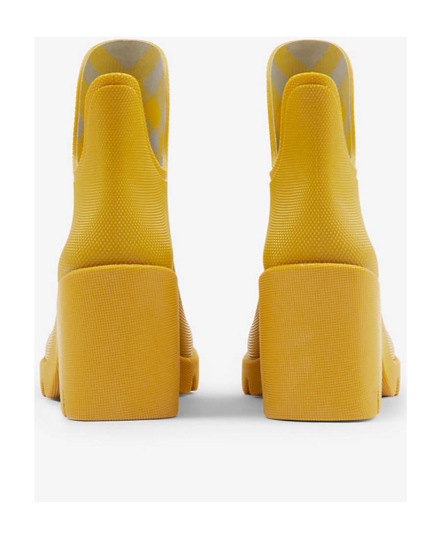 Burberry Woman Ankle Boots Mustard Size 8 Rubber In Yellow