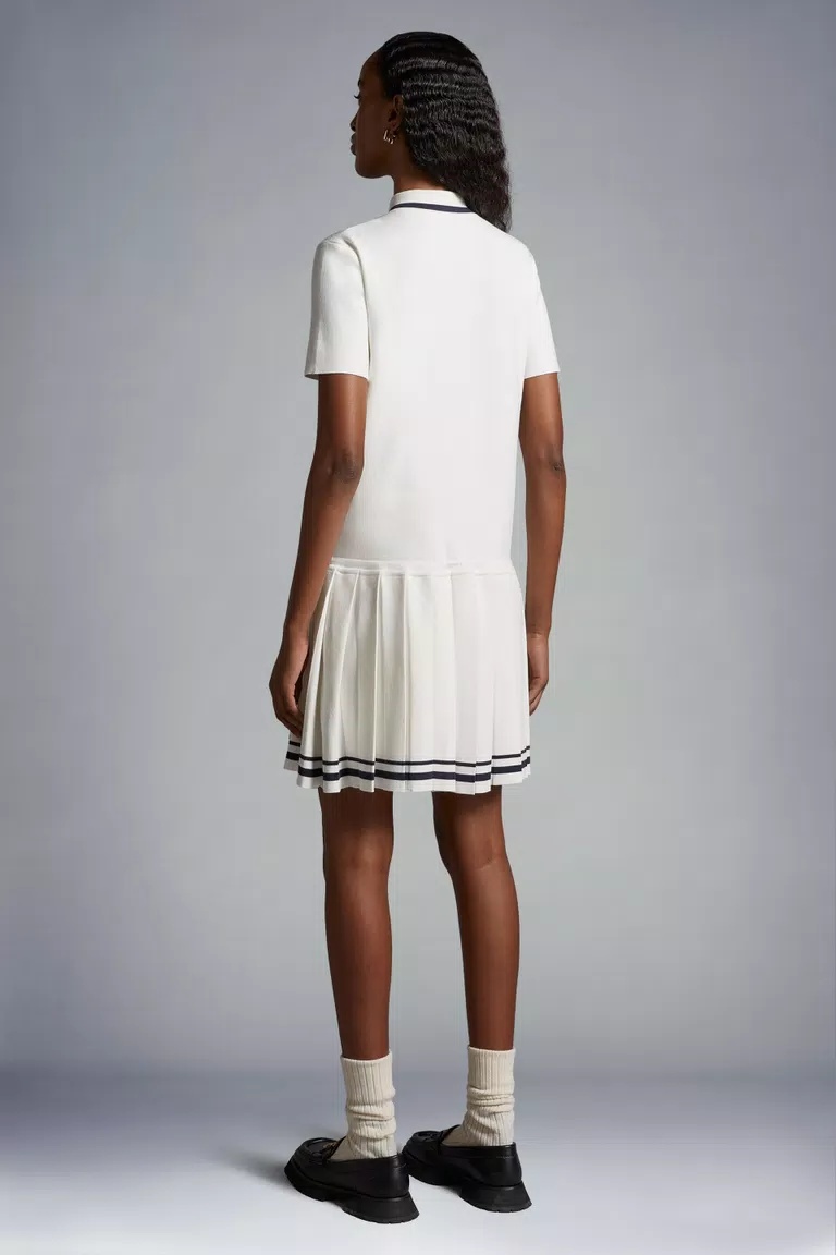Moncler Polo Knitted Minidress In White