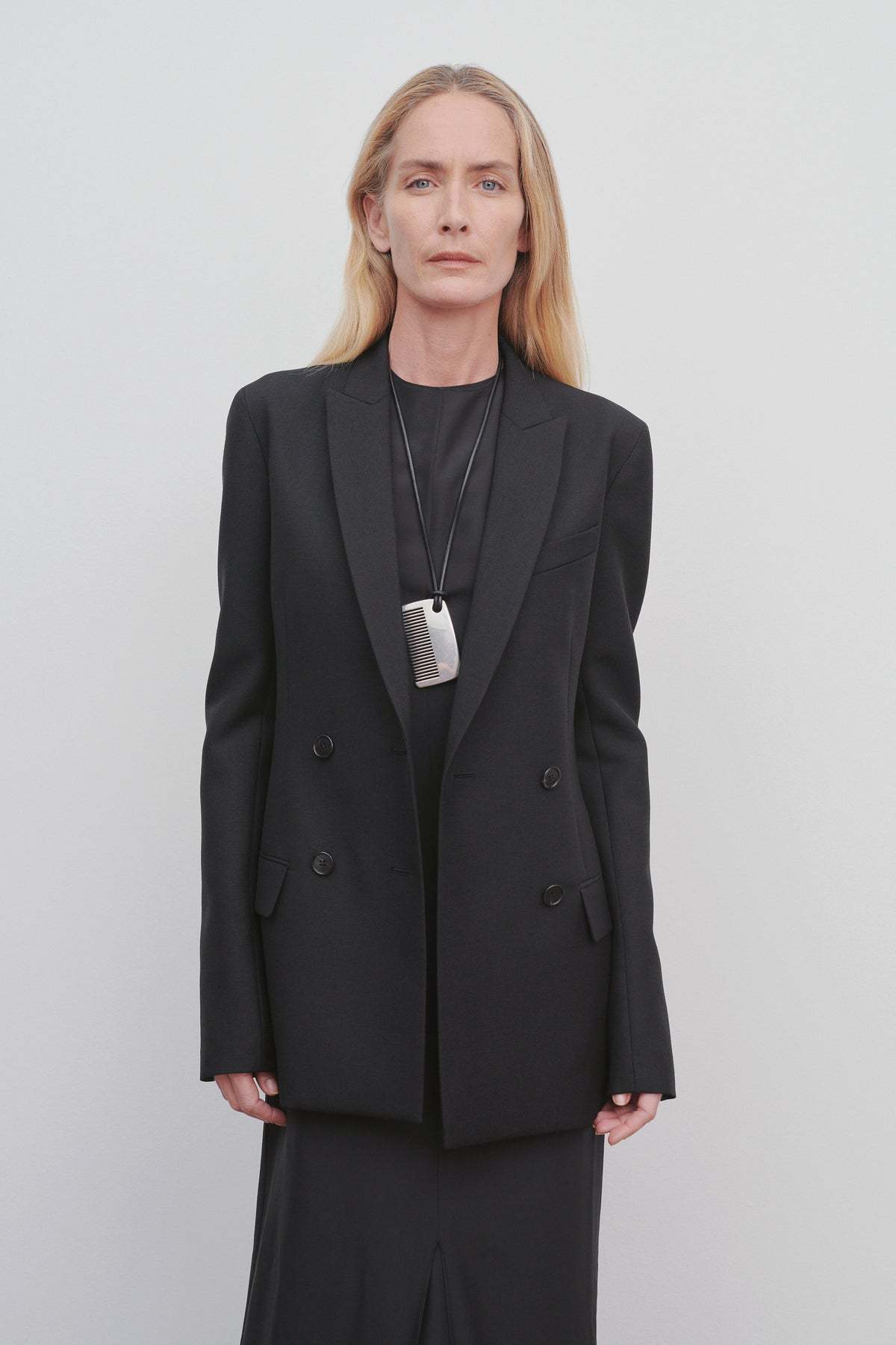 The Row Double-breasted Blazer In Black