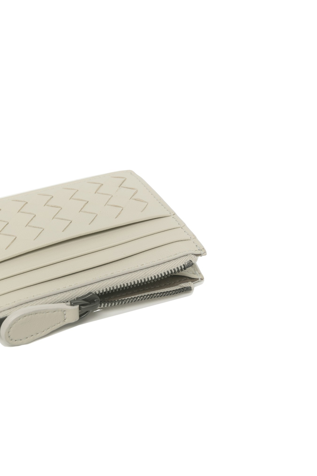 Bottega Veneta Zipper Card Bag In Nude