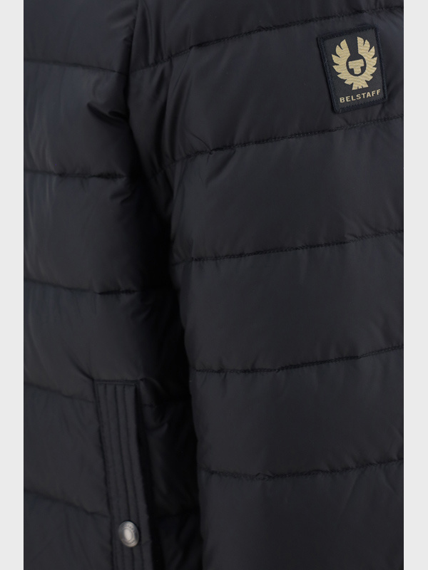 Belstaff Quilted Hooded Jacket Side Pockets In Black
