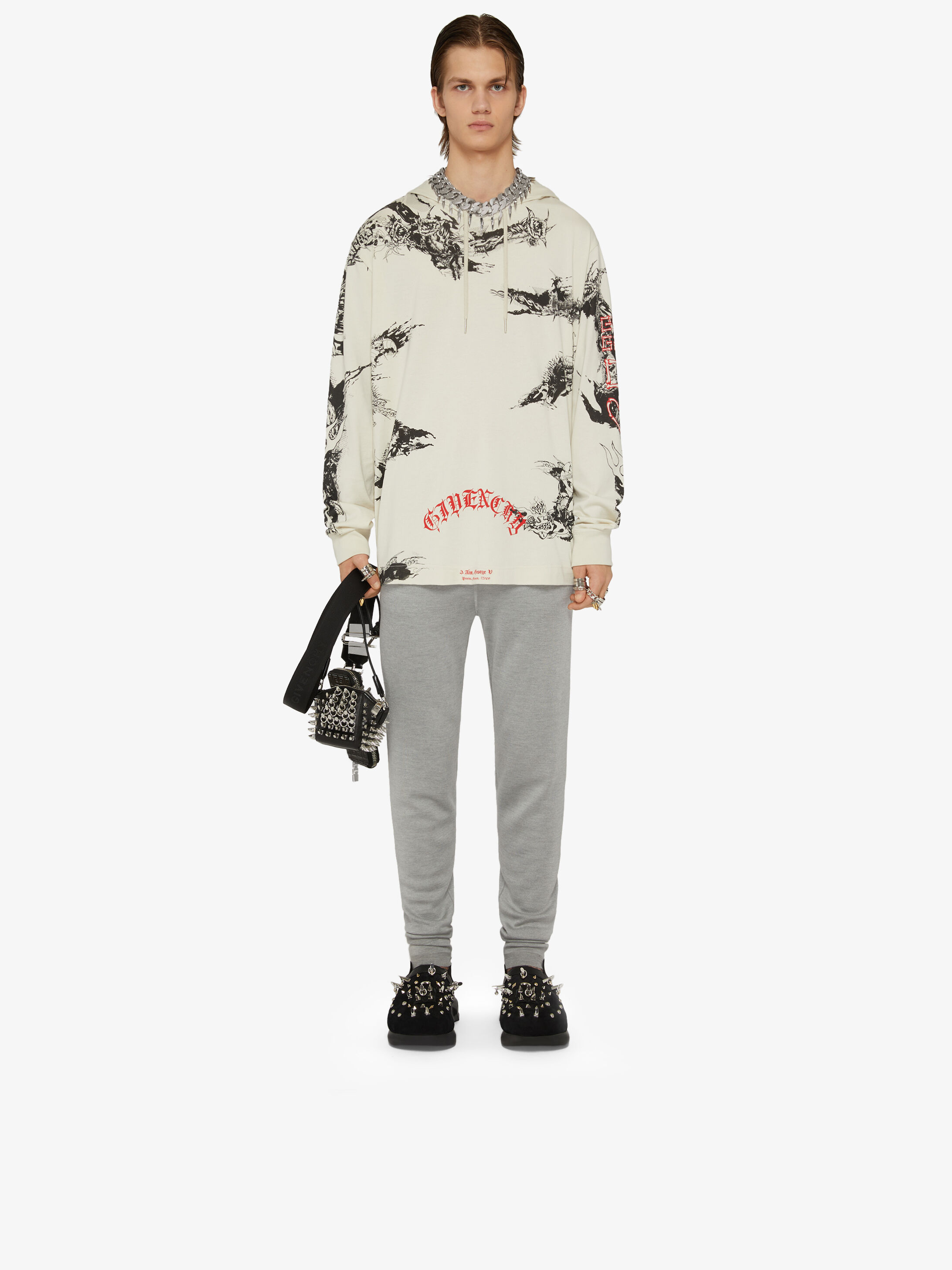 Givenchy Gothic Oversized Hoodie In White