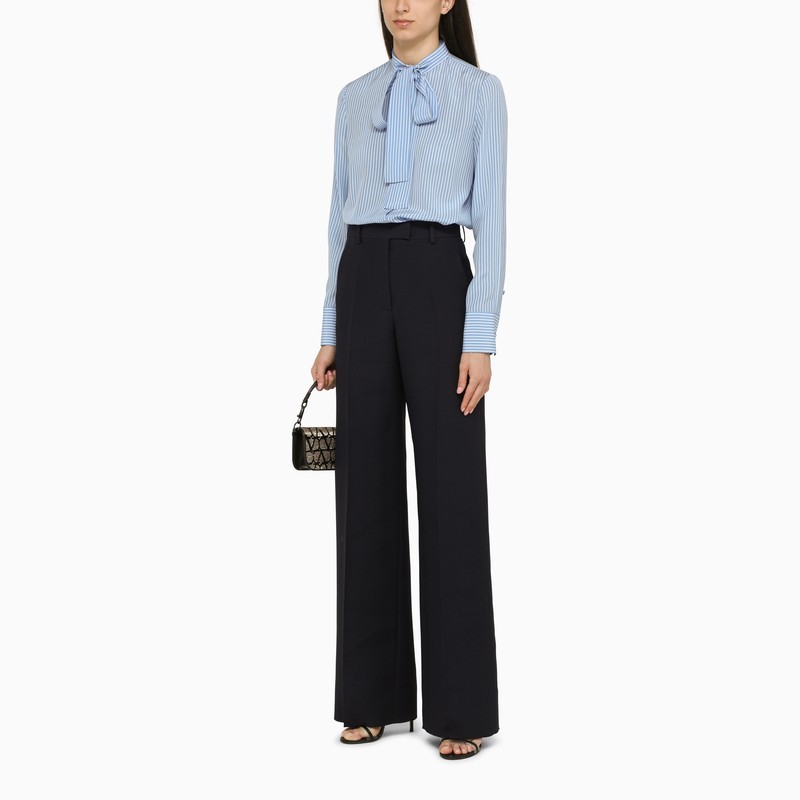 Valentino Crepe Couture Tailored Trousers In Black