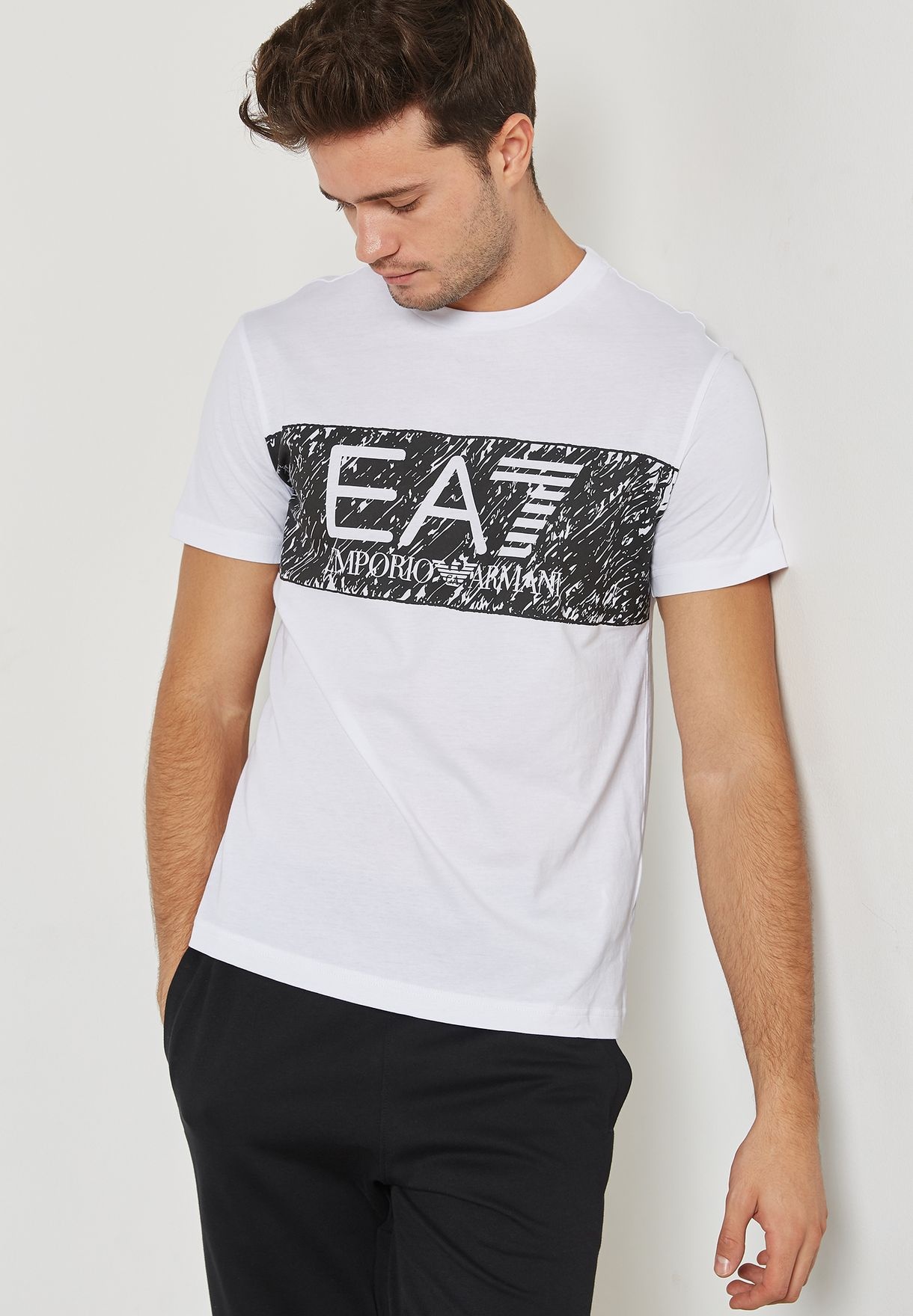EA7 LOGO ROUND NECK T-SHIRT