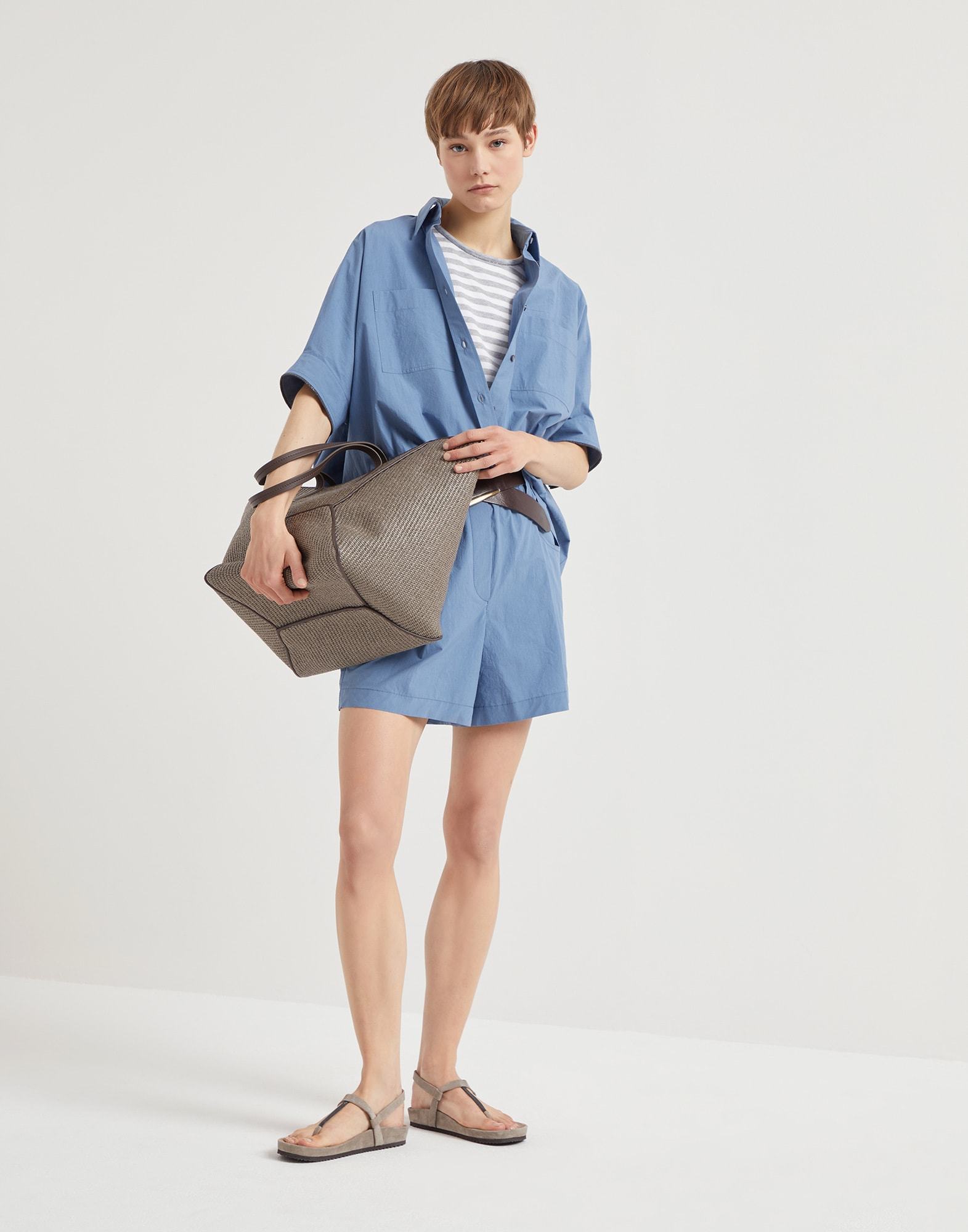 Brunello Cucinelli Striped Straight Hem T-shirt In White