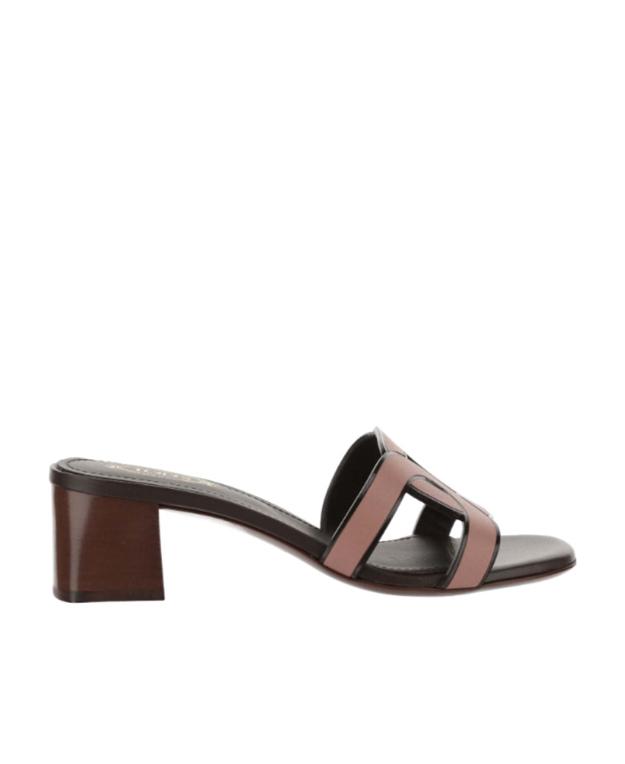 TOD'S LEATHER TWO-TONE MULES 