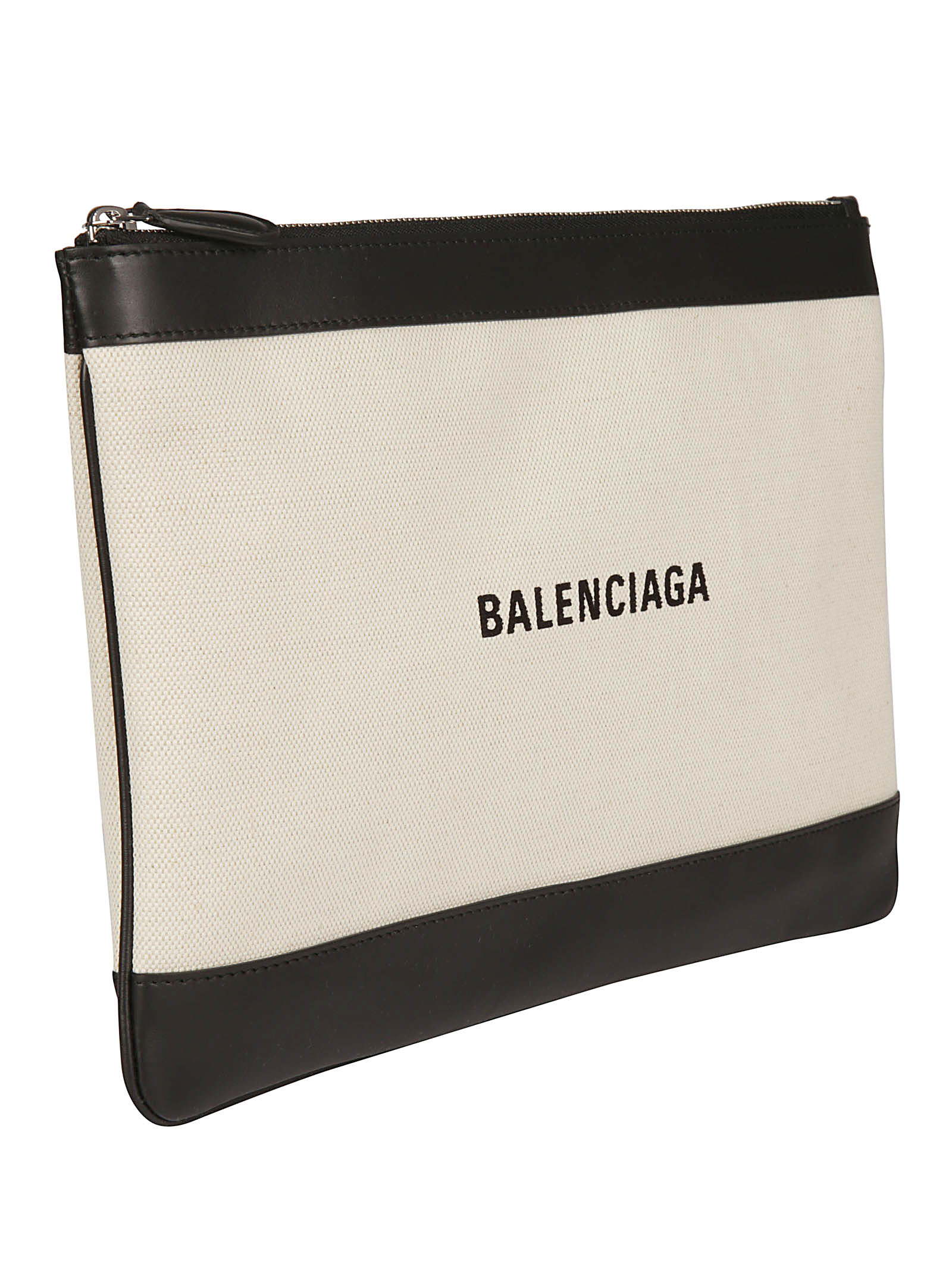 Balenciaga Zipper Logo Printing Handbag In White