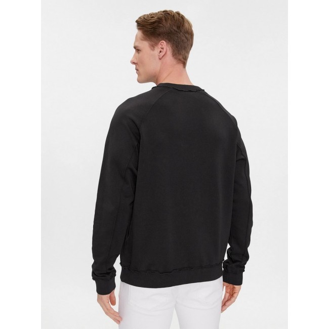Shop Hugo Boss Logo-studded Cotton Sweatshirt In Black