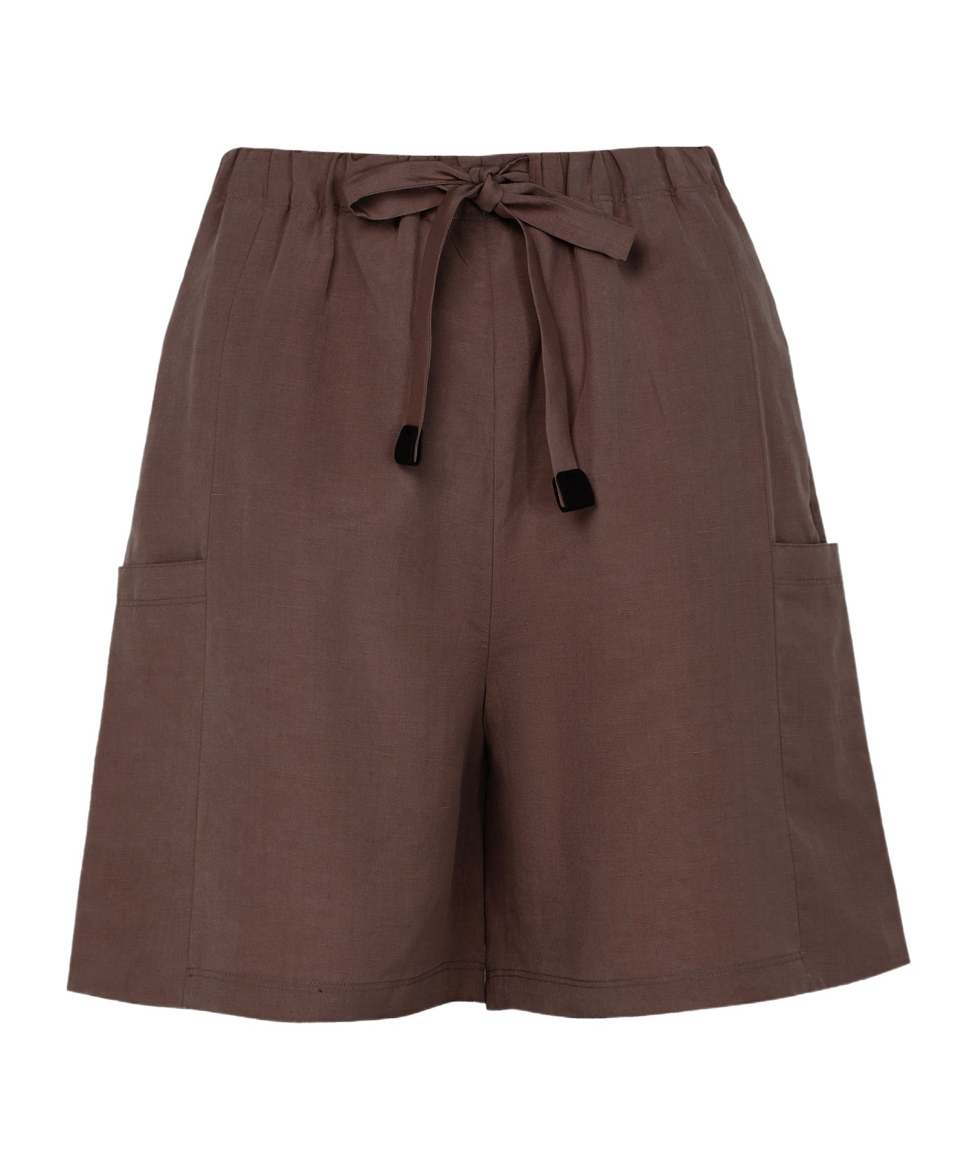 Max Mara Elastic Waist Shorts In Brown