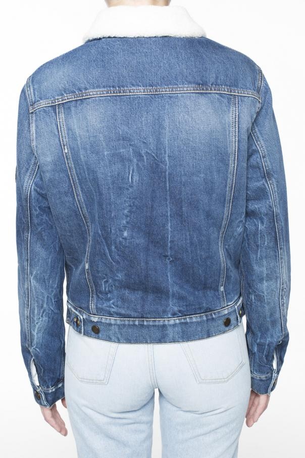 Shop Saint Laurent Make An Old Denim Coat In Blue