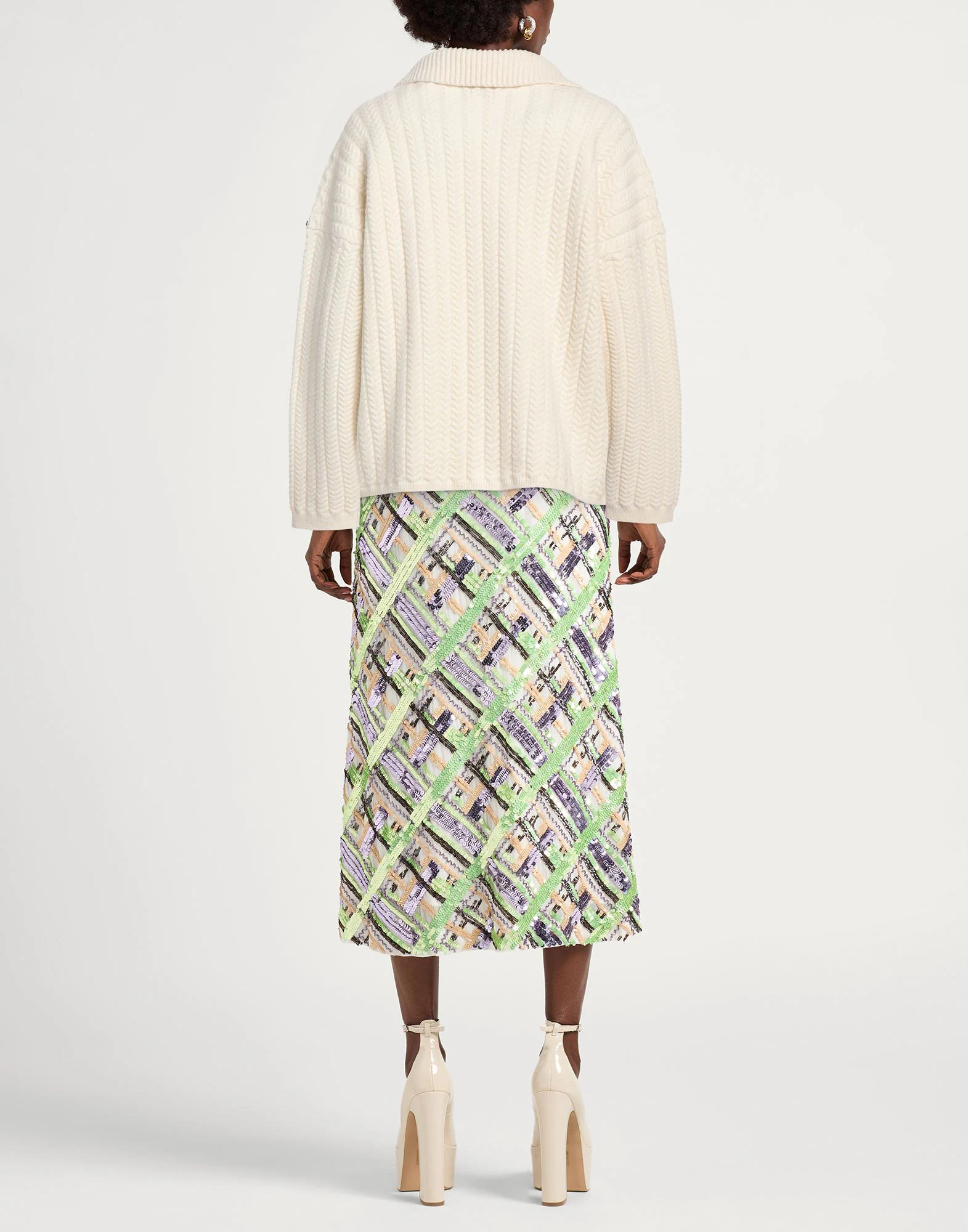 Sportmax Solid Color Knit Coat In White