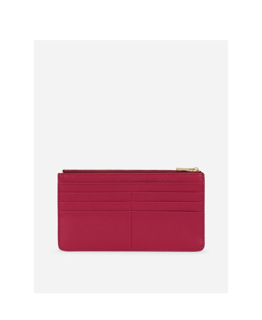 Dolce & Gabbana Large Cardholder In Dauphine Leather In Red