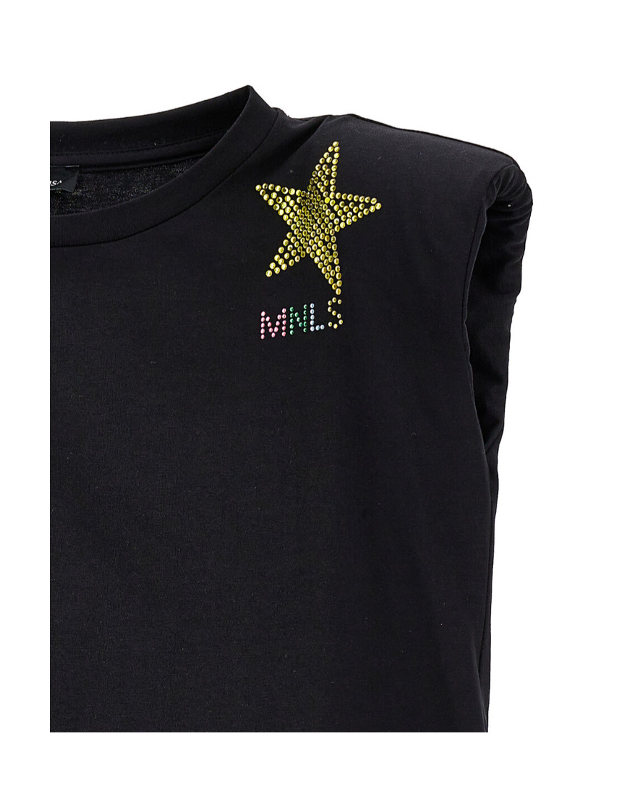 Monnalisa Star-studded Tank Top In Black