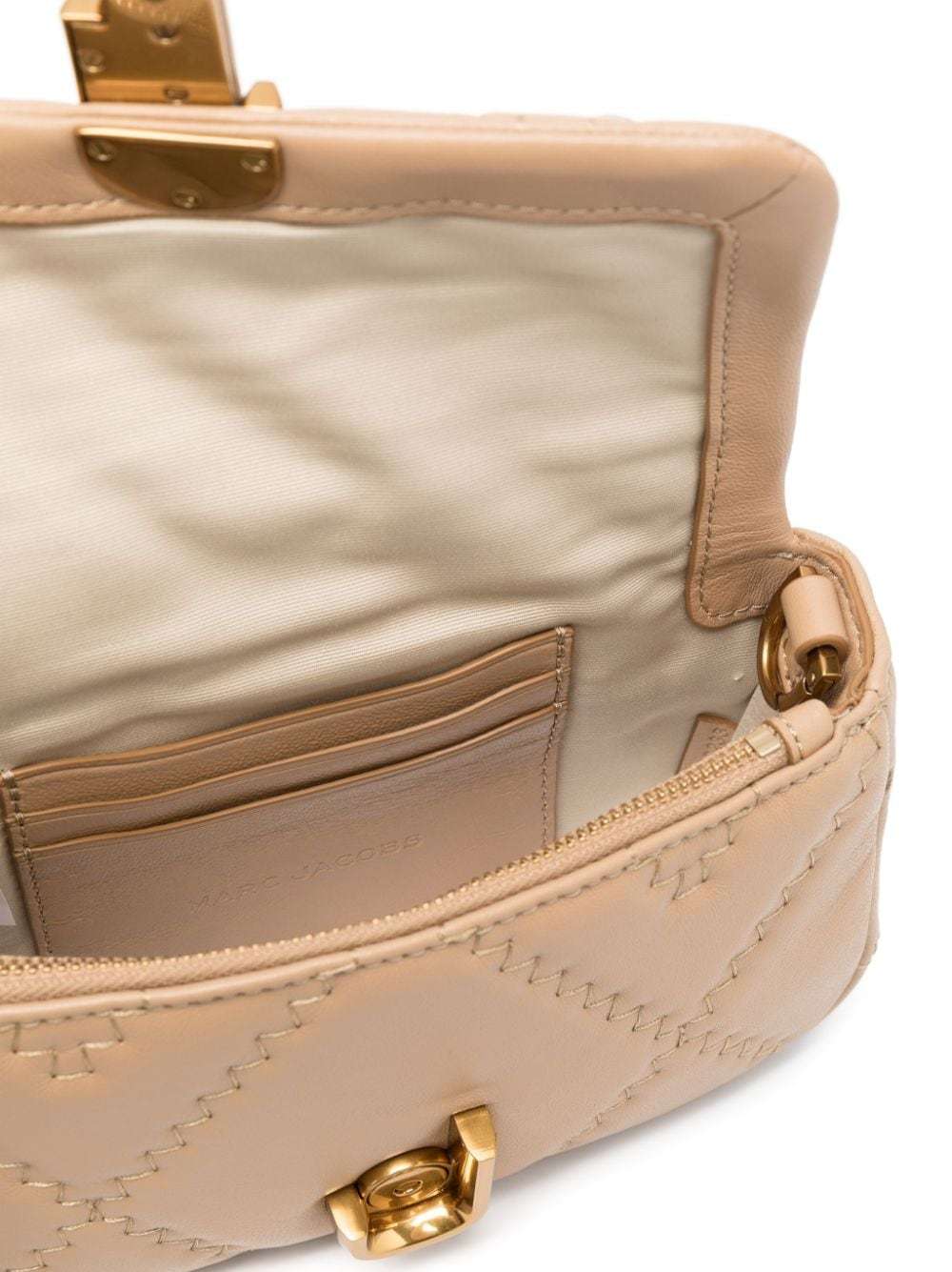Marc Jacobs Mini The J Marc Quilted Shoulder Bag In Nude