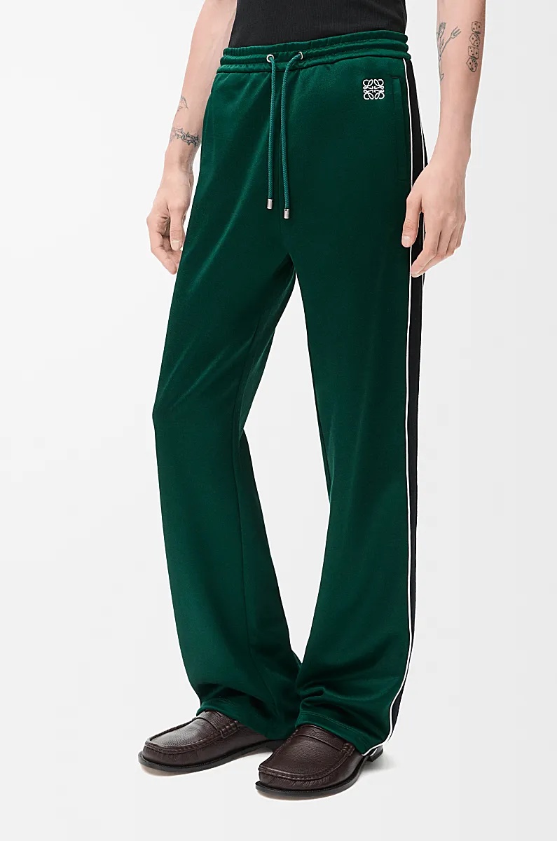 Loewe Plain Jersey Sweatpants In Green
