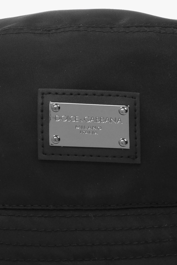 Dolce & Gabbana Logo-plaque Bucket Hat In Black