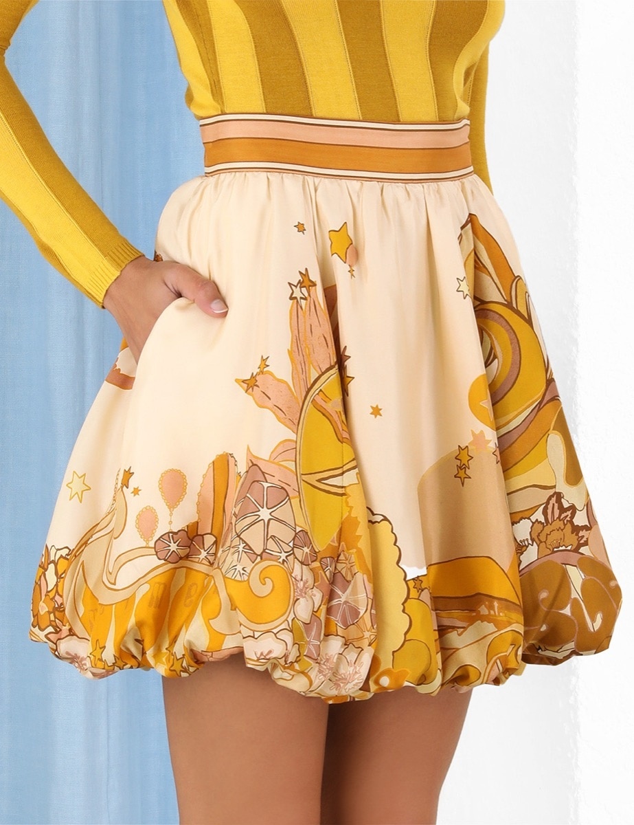 Zimmermann Printed Pattern Skirt In White
