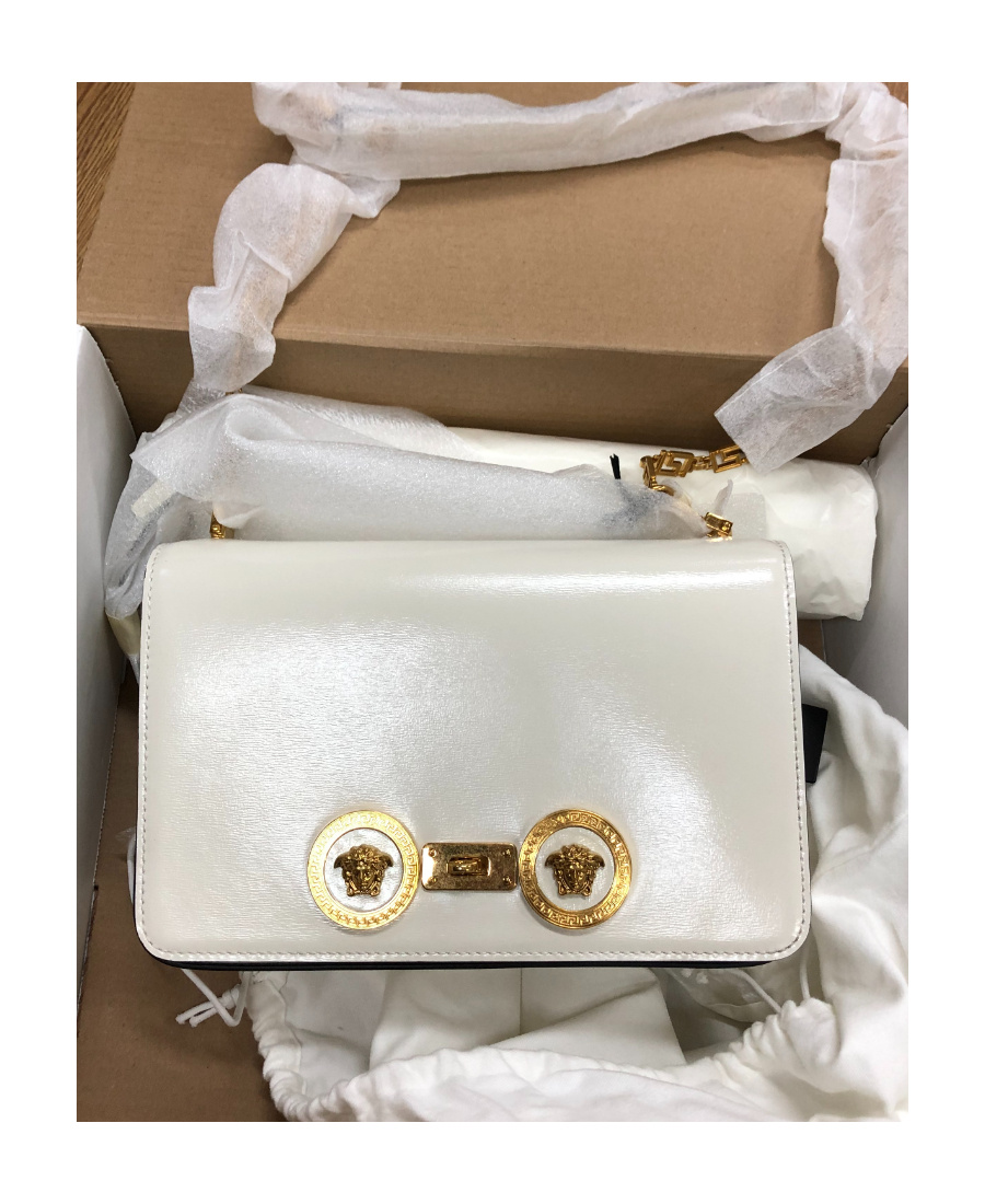 Versace Medium Icon Shoulder Bag In White