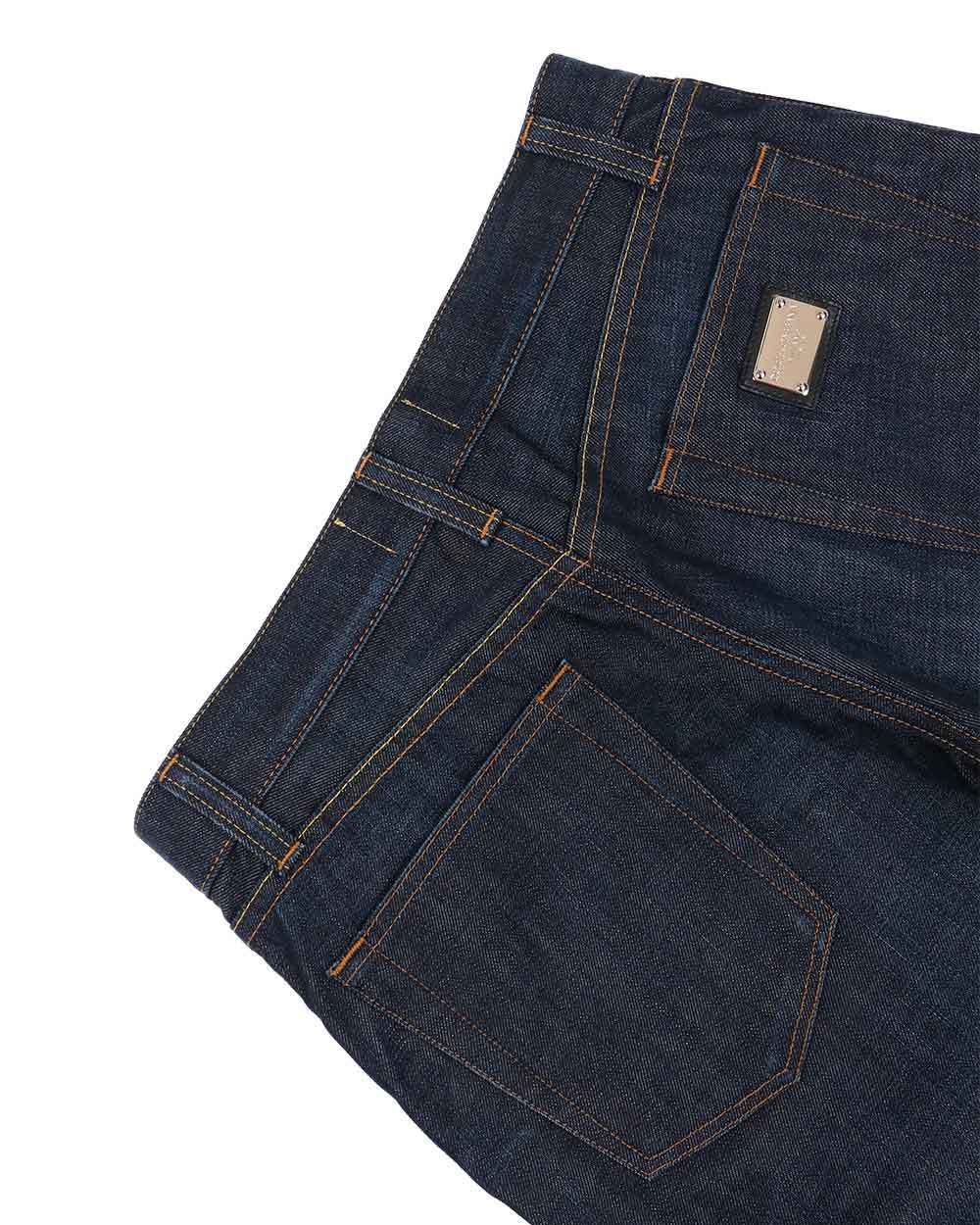 DOLCE & GABBANA BLACK AND GRAY LOGO JEANS