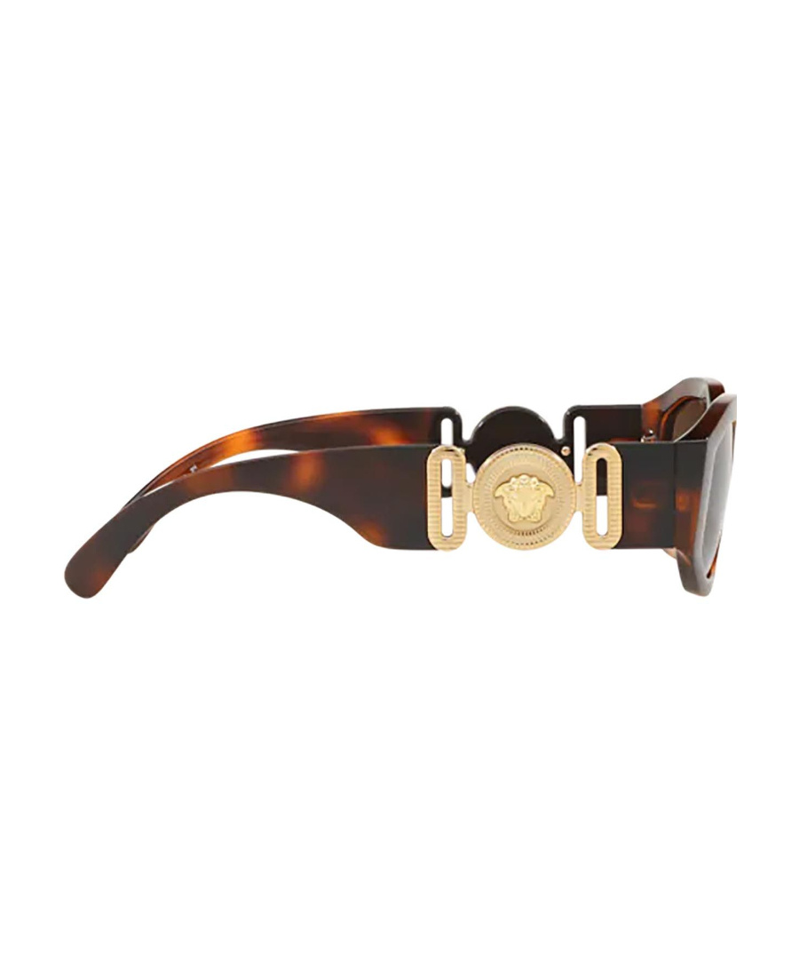 Versace Eyewear Rectangular Frame Sunglasses In Brown