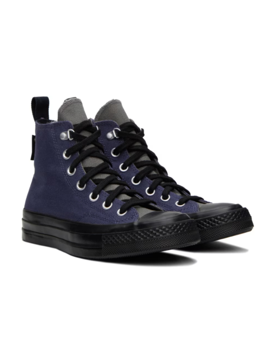 Converse Side Logo High Upper Board Shoes In Black
