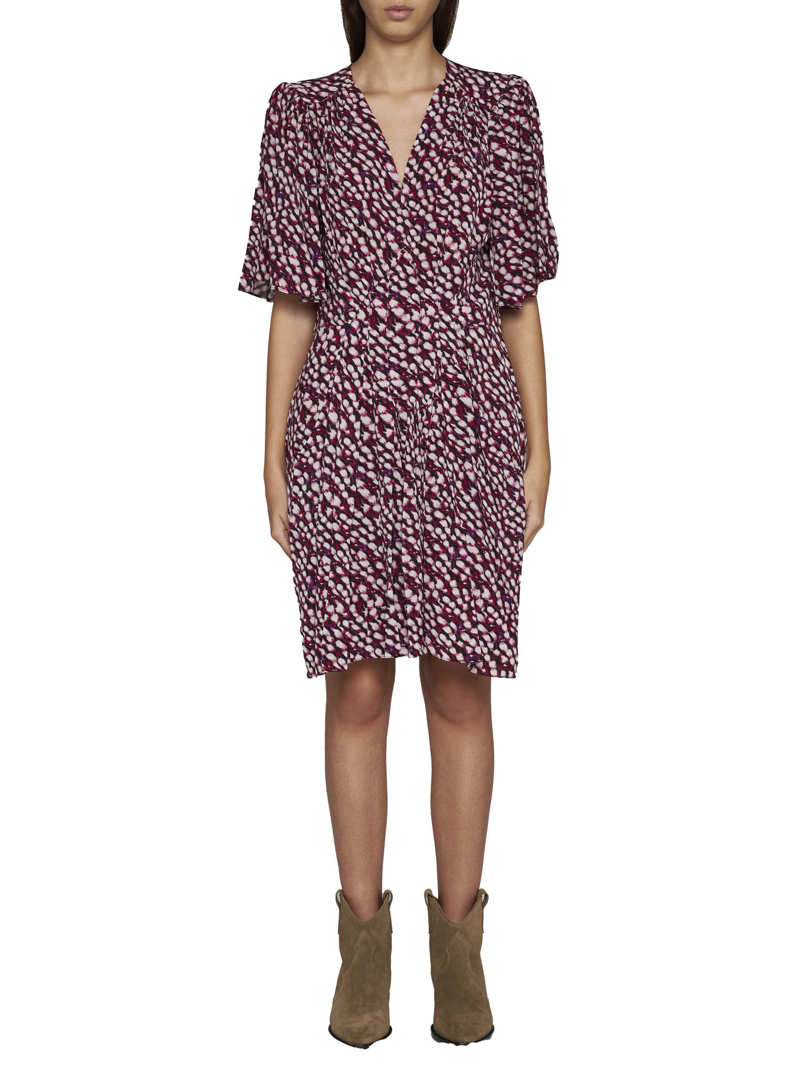Isabel Marant Étoile Vedolia Abstract-print Minidress In Red
