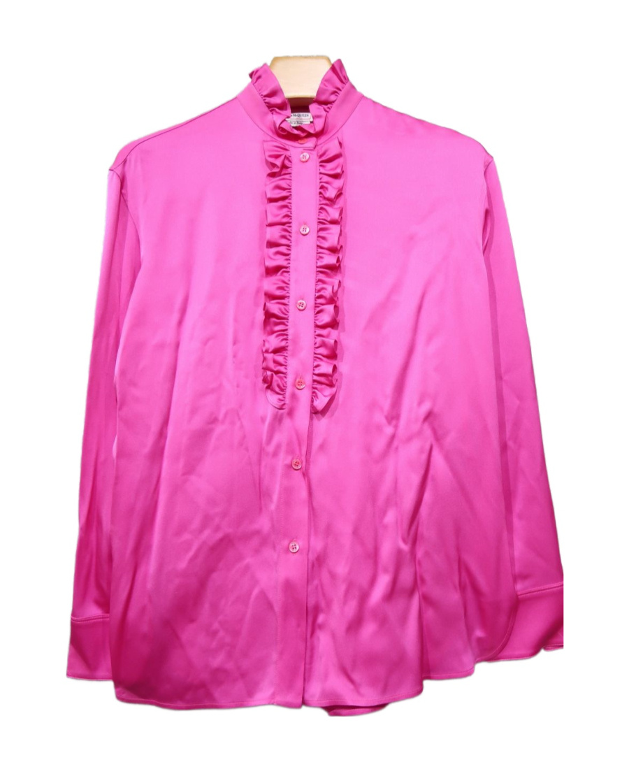 Alexander Mcqueen Lotus Leaf-edged Shirt In Pink