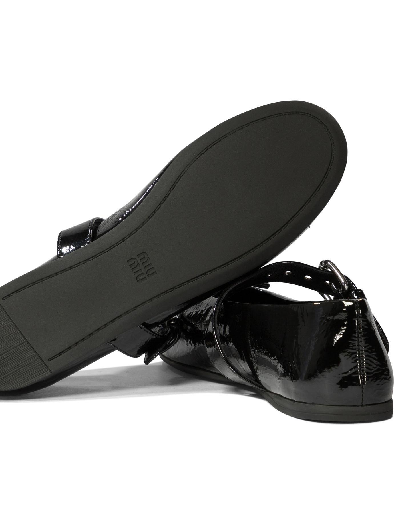 Shop Miu Miu Naplak Ballerinas In Black