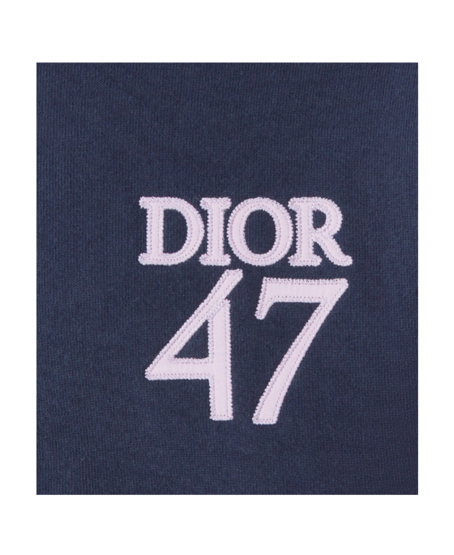 Dior Semi-zipper Vertical Collar Sweater In Blue