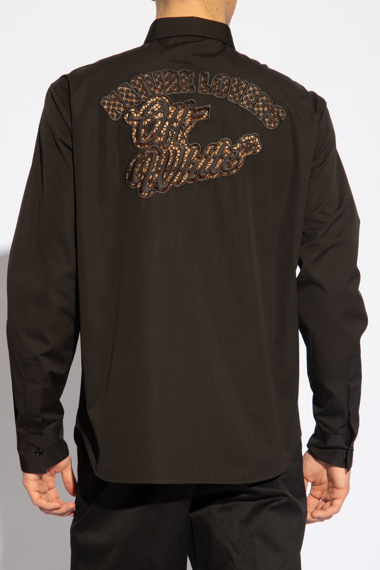 Off-white Logo-embroidered Shirt In Black