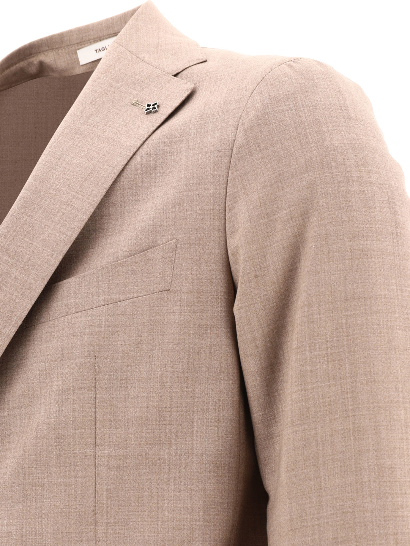 Tagliatore Single-breasted Wool Suit In Nude