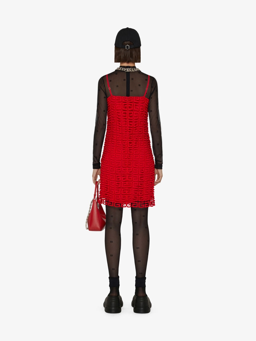 Givenchy 4g Embroidered Mini Shift Dress In Red
